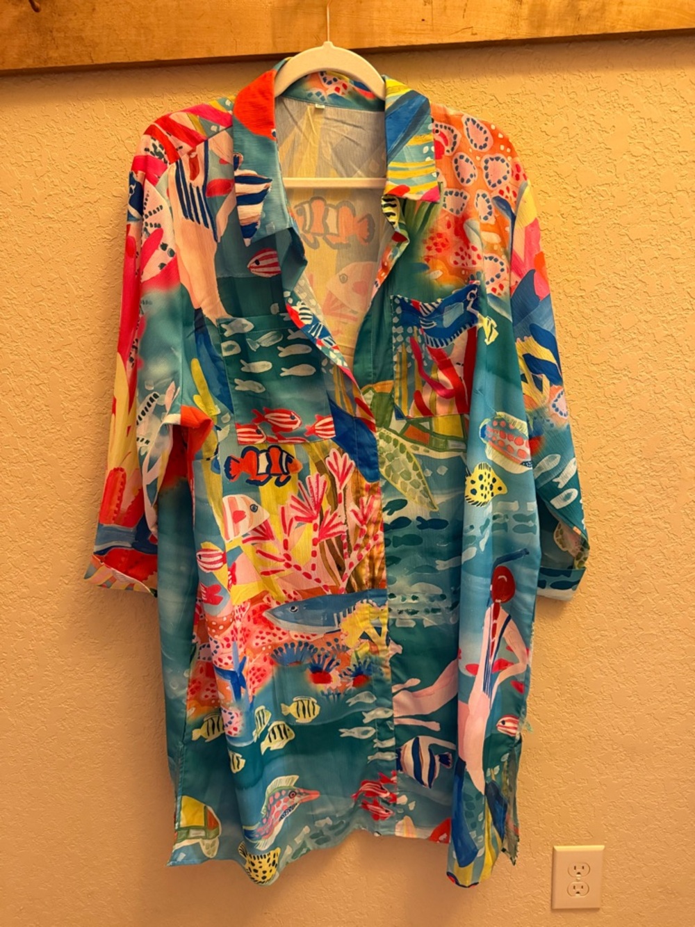 SHEIN Multicolor Ocean Coral Print Mini Dress